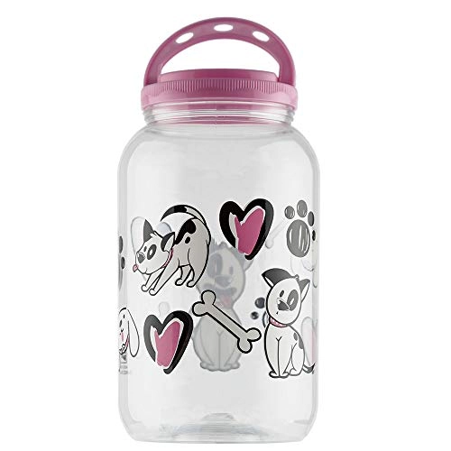 Pote Plast Redondo 3600ml Dog Rosa C Alca