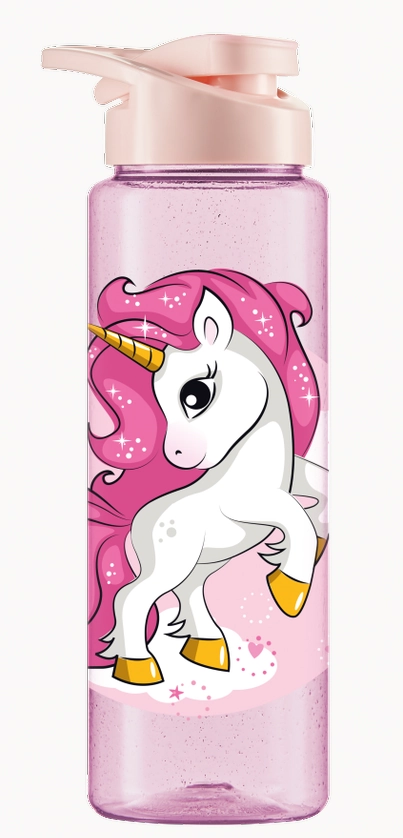 Garrafa Squeeze Sport Unicornio Rosa Glitter 750ml 1122 Bandeirante