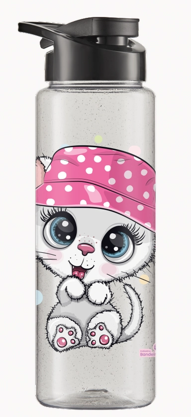 Garrafa Squeeze Sport Gatinho Glitter 750ml 1124 Bandeirante
