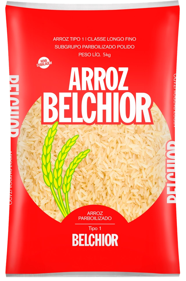Arroz Belchior Beneficiado Parboilizado Longo Fino Tipo 1 5kg