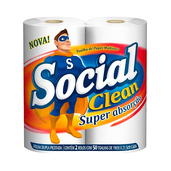Papel Toalha Social Clean 2un