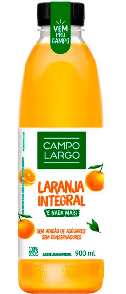 Suco Integral Laranja Campo Largo Garrafa 900ml
