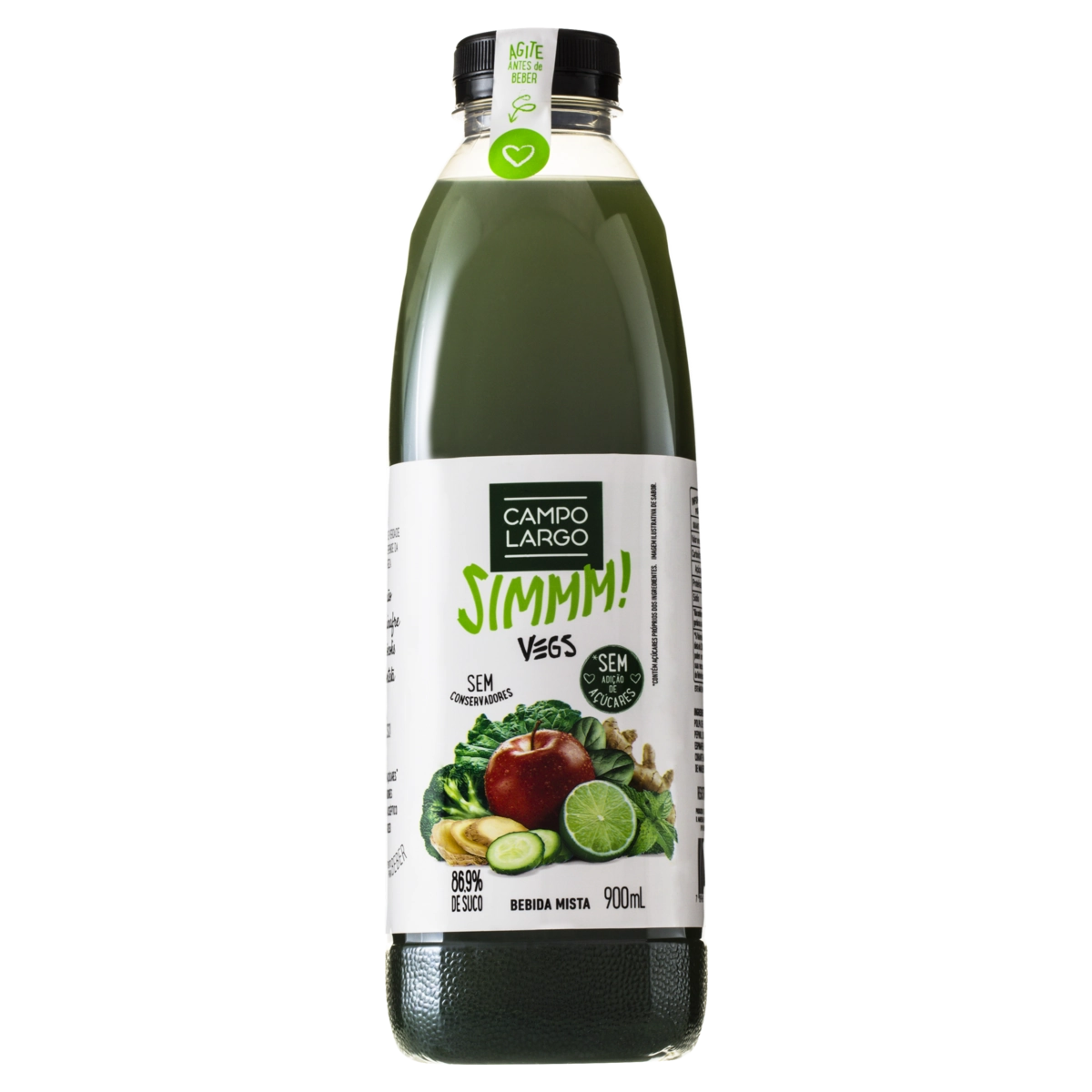 Bebida Maçã, Gengibre, Couve, Pepino, Limão, Espinafre, Brócolis E Hortelã Campo Largo Simmm Vegs Ga