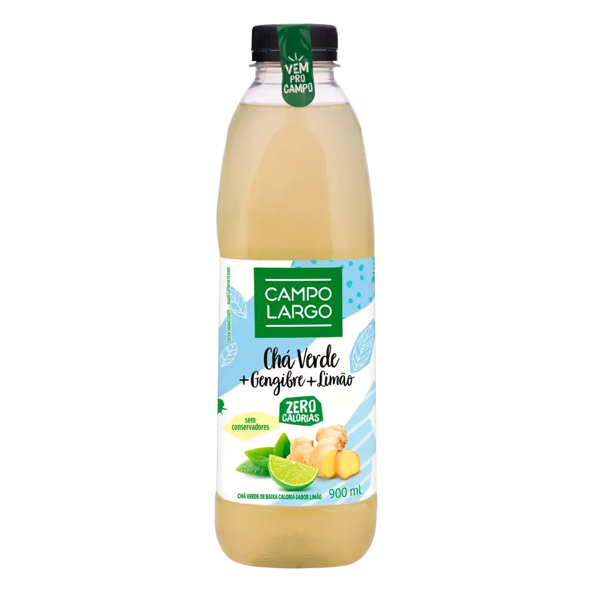 Chá Verde Gengibre E Limão Campo Largo Garrafa 900ml