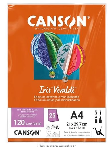 Pc Canson Iris Vivaldi Laranja 25fl A4 185g