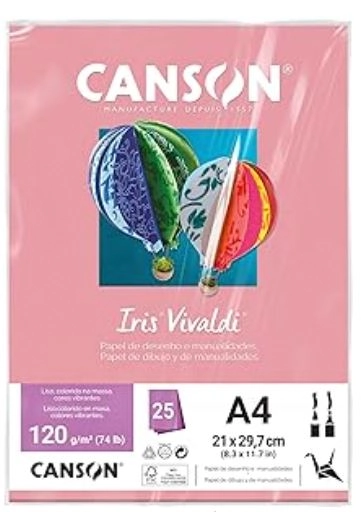 Papel Iris Vivaldi 185g A4 25fl Rosa Claro R. Atacado Ind Unid Canson