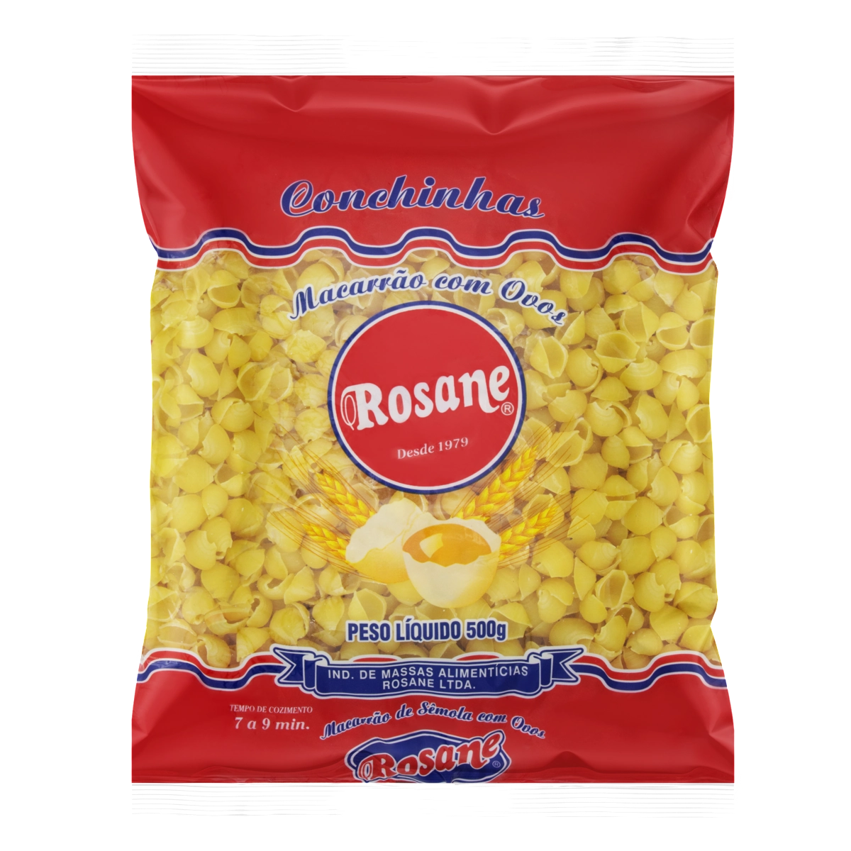 Macarrão De Sêmola Com Ovos Conchinhas Rosane Pacote 500g