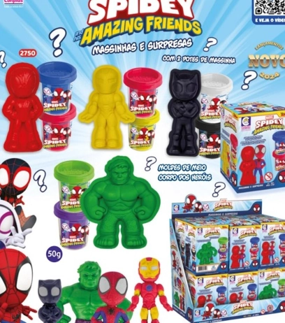 Massinha Marvel Display Spidey Amigo 2750 Cotiplas