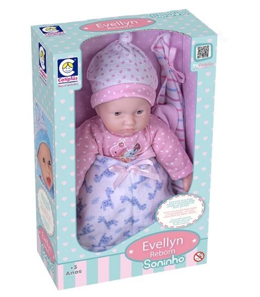 Boneca Evellyn Reborn Soninho Menina 2853 Cotiplas