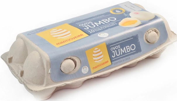 Ovo Jumbo Estojo Polpa 10 Ovos Brancos Tipo Jumbo Cat A Rj