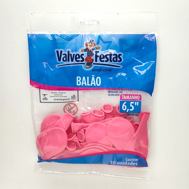 Balão Valves Festas Rosa 6,5 Contém 30 Unidades