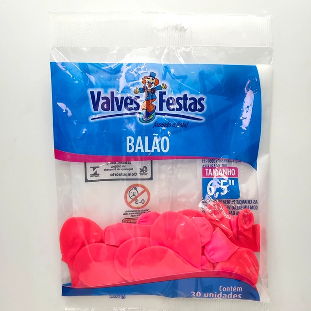 Balão Valves Festas Rosa Pink 6,5 Contém 30 Unidades