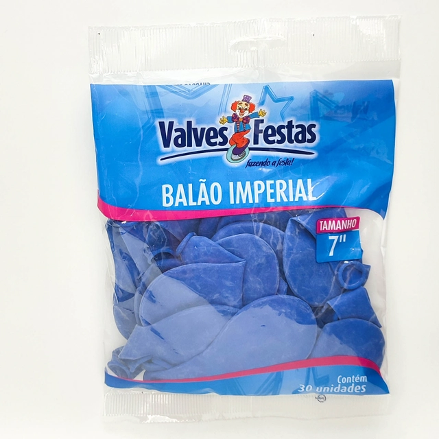 Balão Imperial Valves Festas Azul 7 Contém 30 Unidades