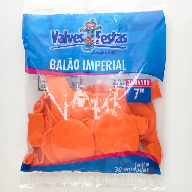 Balão Imperial Valves Festas Laranja 7 Contém 30 Unidades