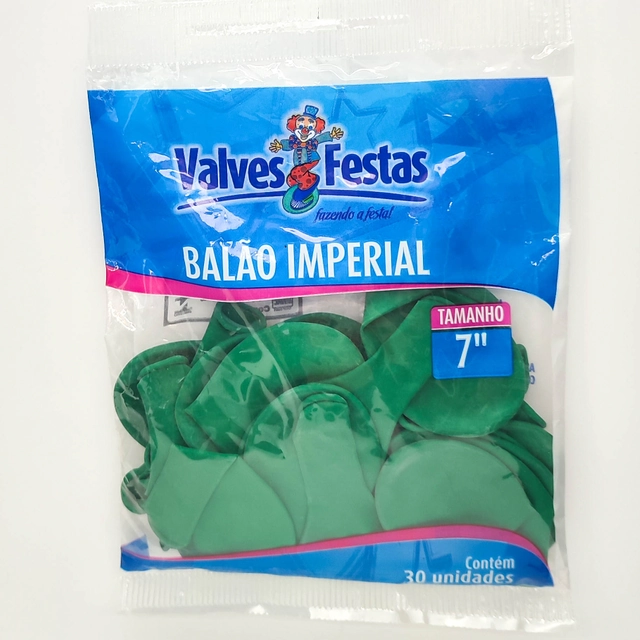 Balão Imperial Valves Festas Verde 7 Contém 30 Unidades