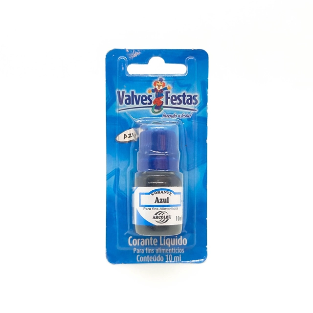 Corante Líquido Valves Festas Azul 10ml