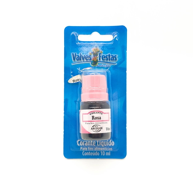 Corante Líquido Valves Festas Rosa 10ml