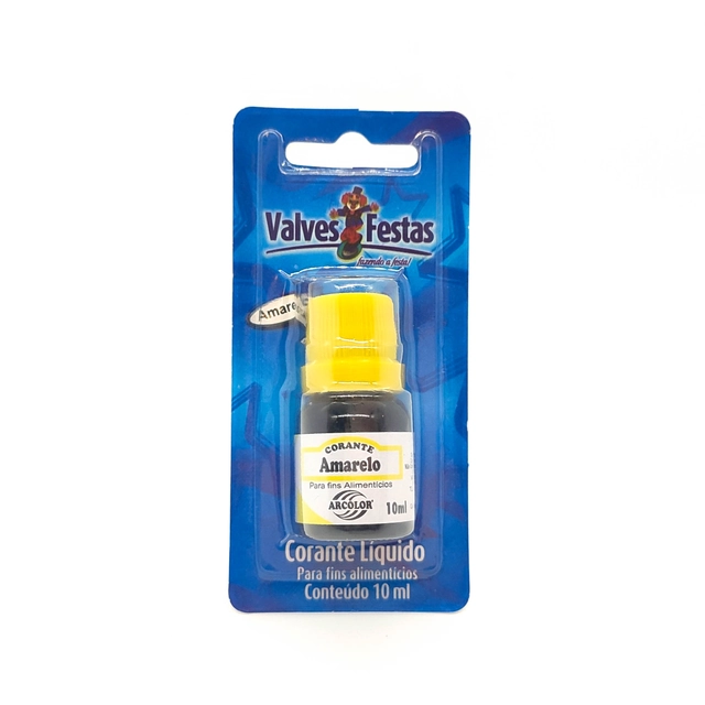 Corante Líquido Valves Festas Amarelo 10ml