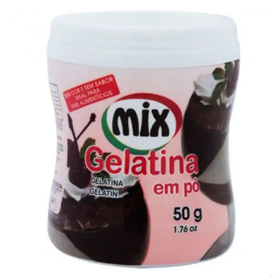 Gelatina Em Pó Sem Sabor E Sem Cor Com 50g Mix