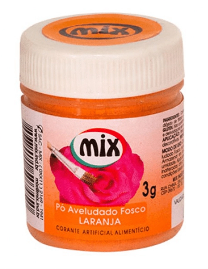 Corante Po Laranja Aveludado Fosco 3g Mix