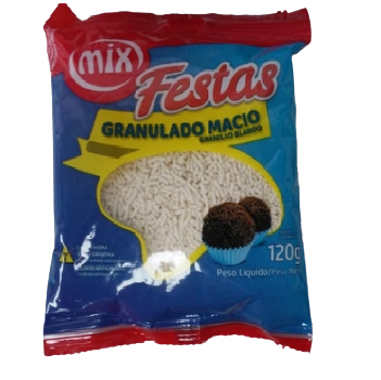 Confeito Granulado Macio Branco 120g Mix