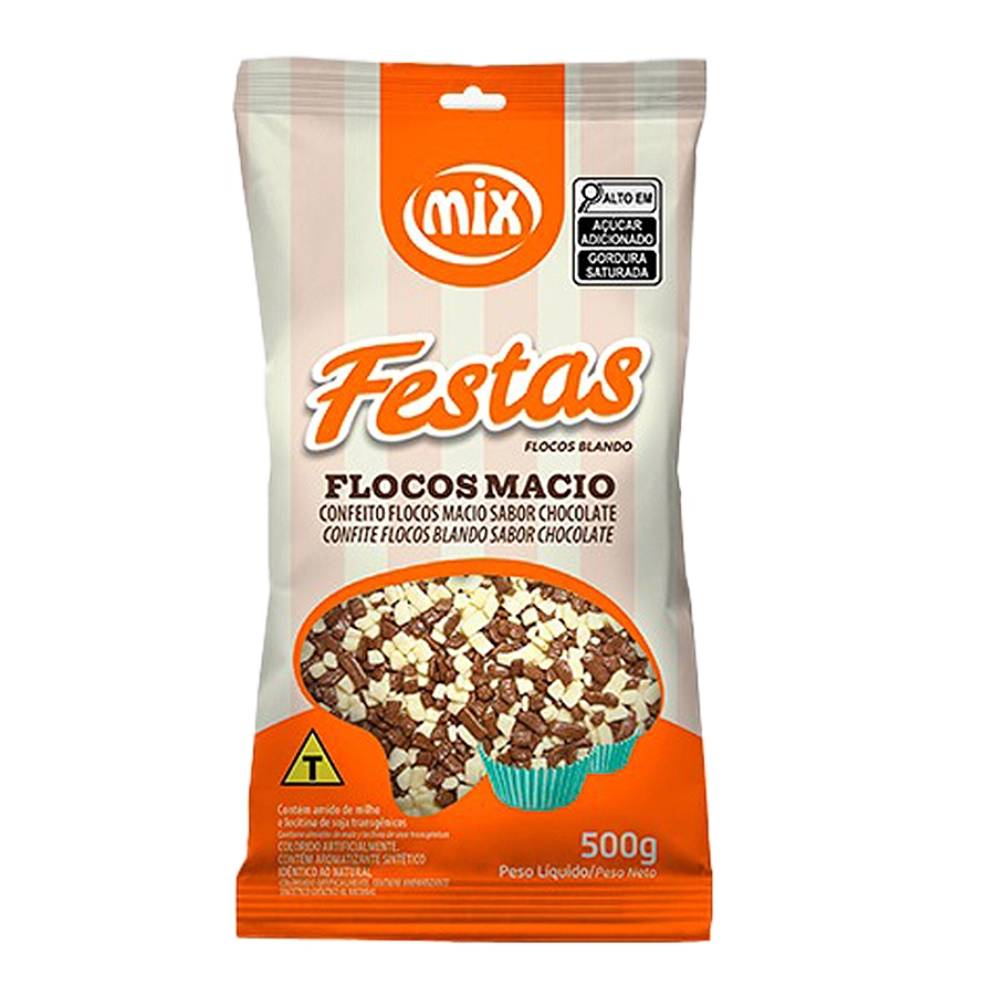 Confeito Choco Mesclado Flocos Macio 500g Mix