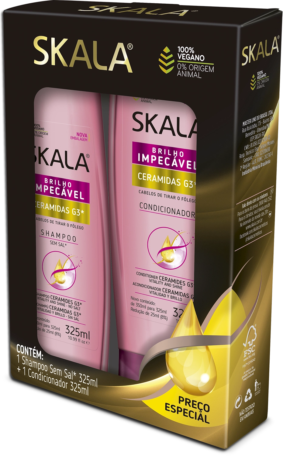 Kit Skala Shampo Condicionado 325ml Ceramidas