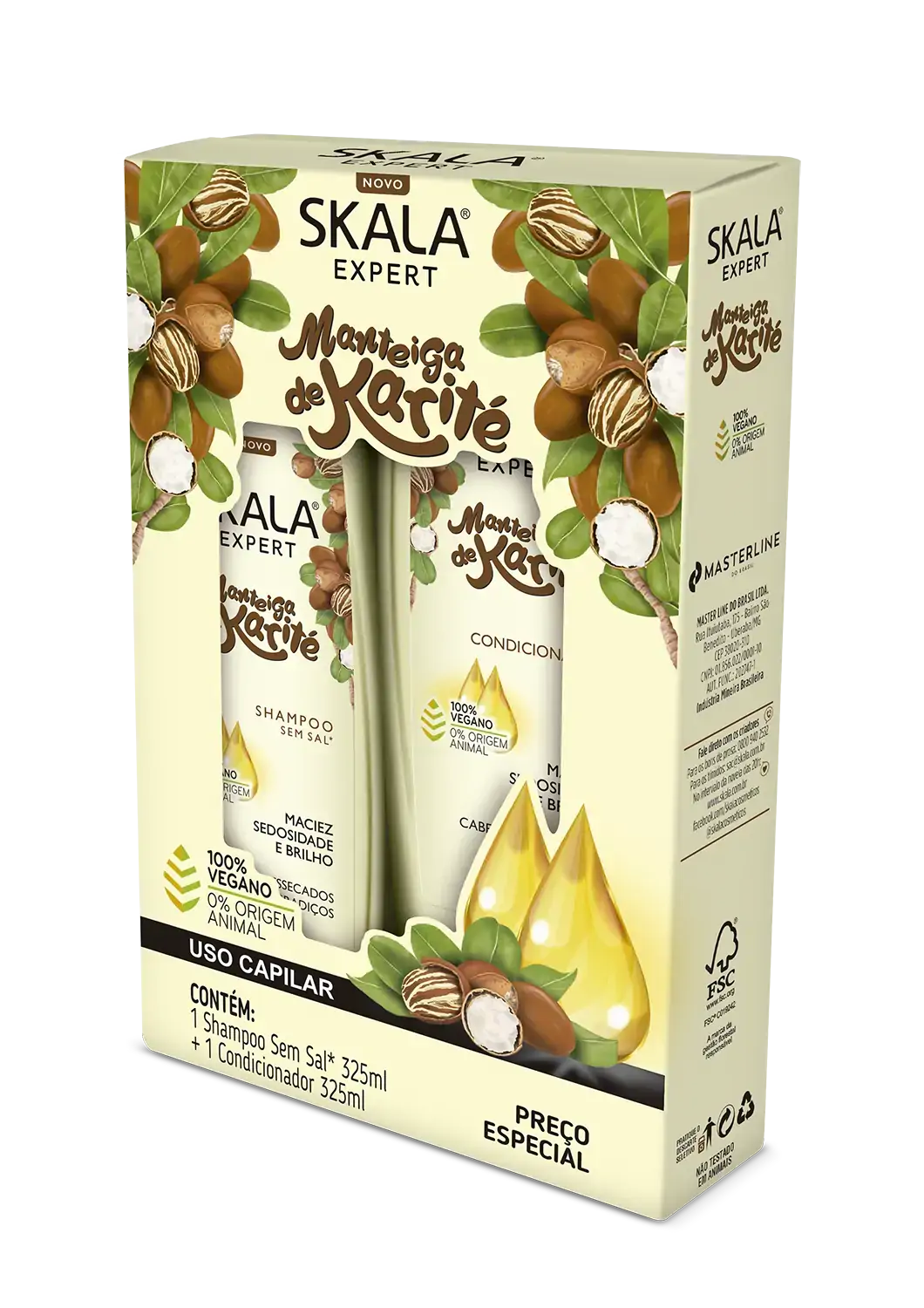 Kit Skala Shampoo Condicionador 325ml Mant Karite