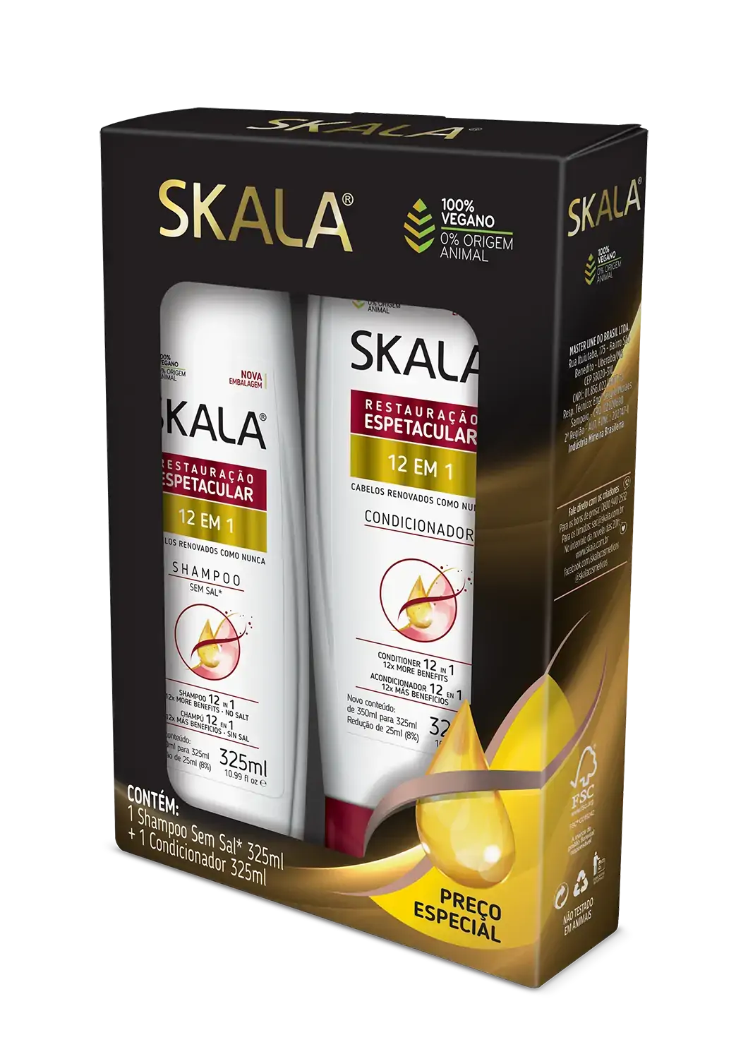 Kit Skala Shampoo Condicionador 325ml 12em1