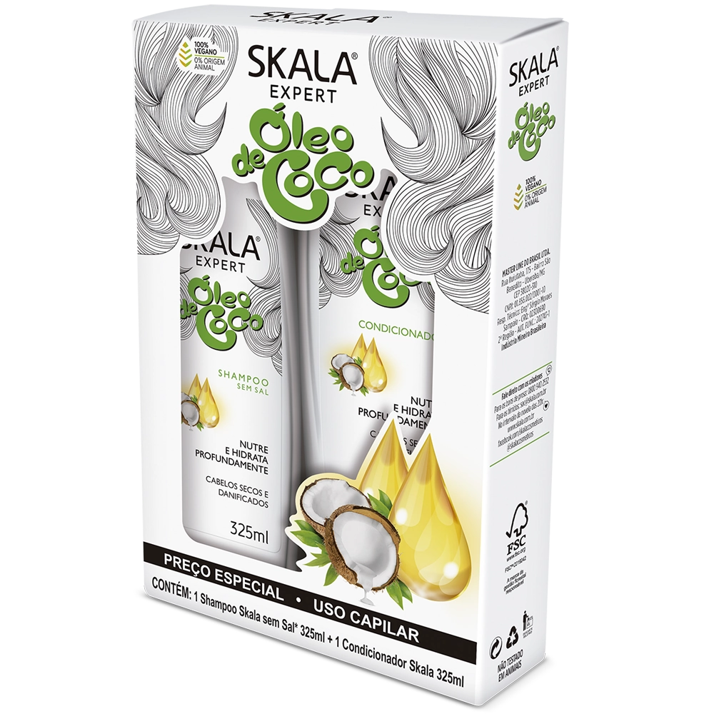Kit Sh Cond Skala 325ml Oleo De Coco