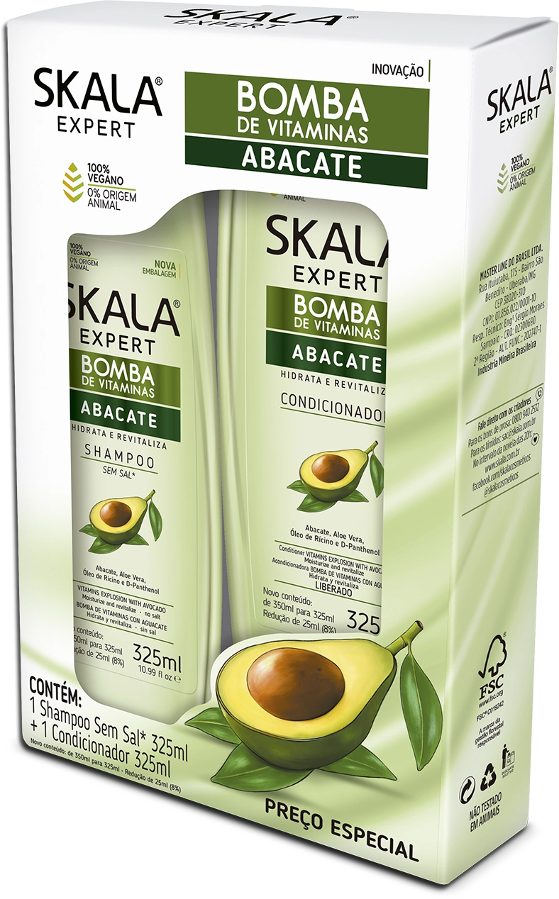 Kit Sh 325ml Cond 200ml Skala Frutastica Abacate