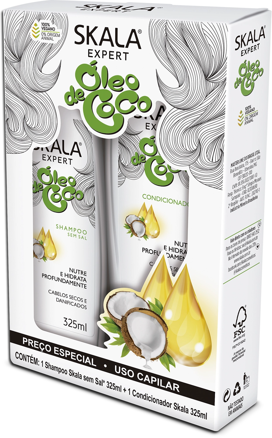 Kit Sh 325ml Cond 200ml Skala Frutastica Coco