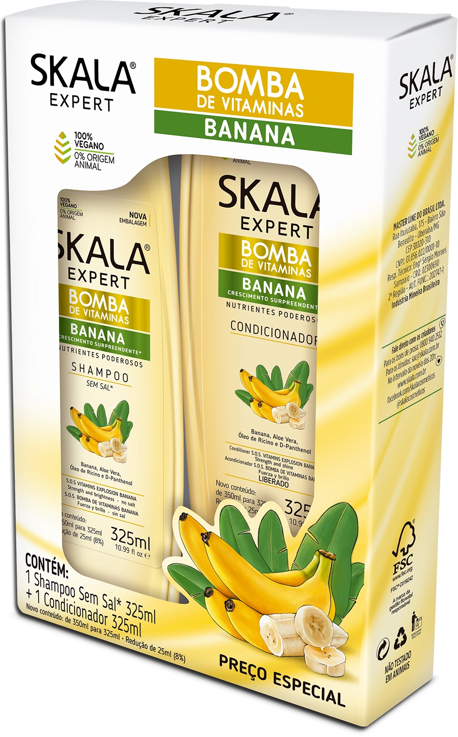 Kit Sh 325ml Cond 200ml Skala Frutastica Banana