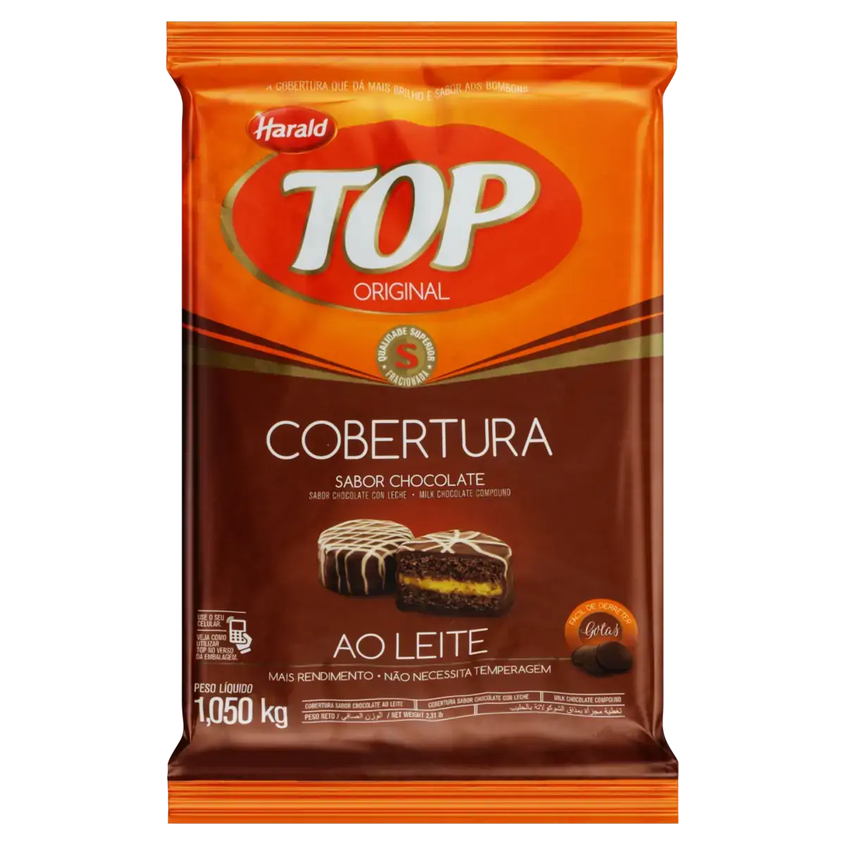 Cobertura Chocolate Ao Leite Top Pacote 1,05kg