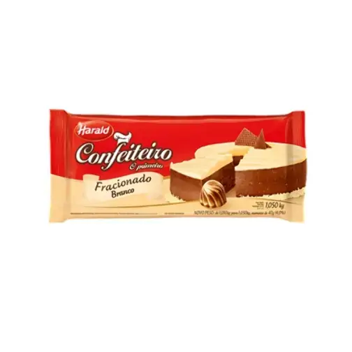 Cobertura Fracionada Chocolate Branco Confeiteiro Pacote 1,05kg