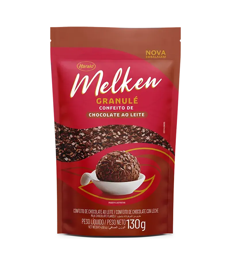 Confeito Granulado Chocolate Ao Leite Melken Granulé Sachê 130g