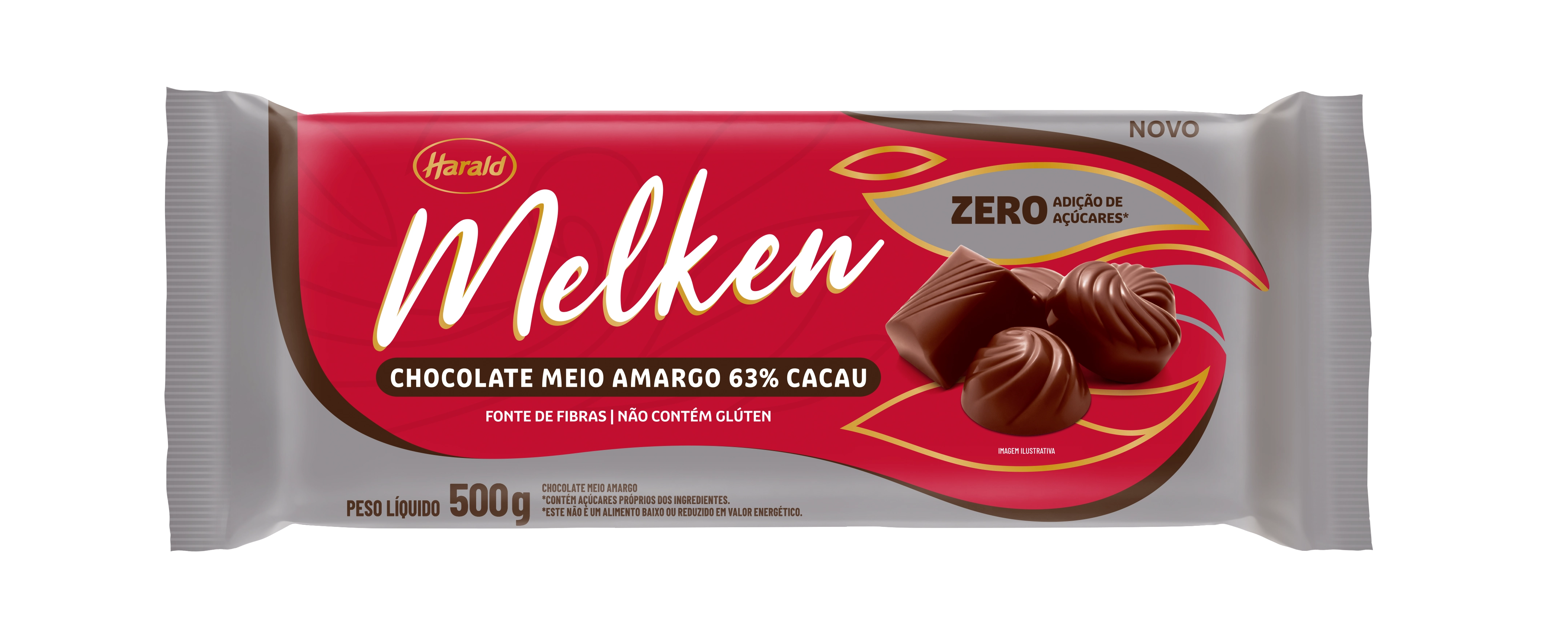Chocolate Meio Amargo 63 Cacau Melken Pacote 500g