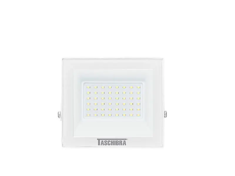 Refletor Led Holofote Taschibra 20w 3000k Trled Slim Branco
