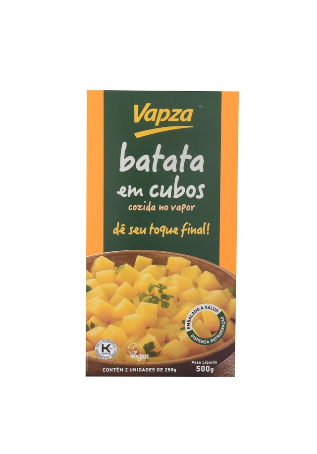 Batata Cubos Cozida No Vapor Vapza Caixa 500g 2 Unidades