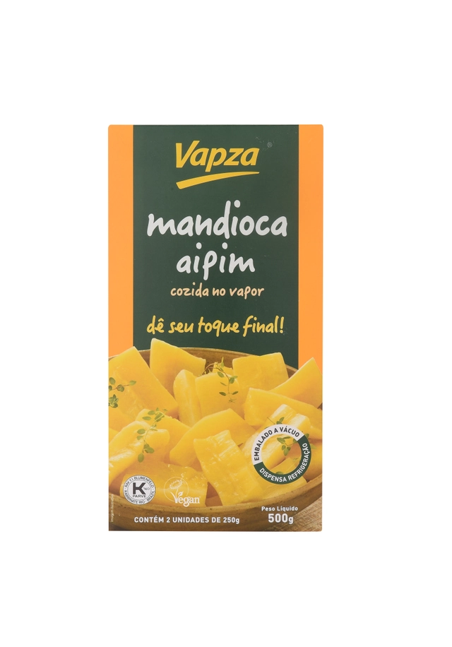 Mandioca Cozida No Vapor Vapza Caixa 500g 2 Unidades