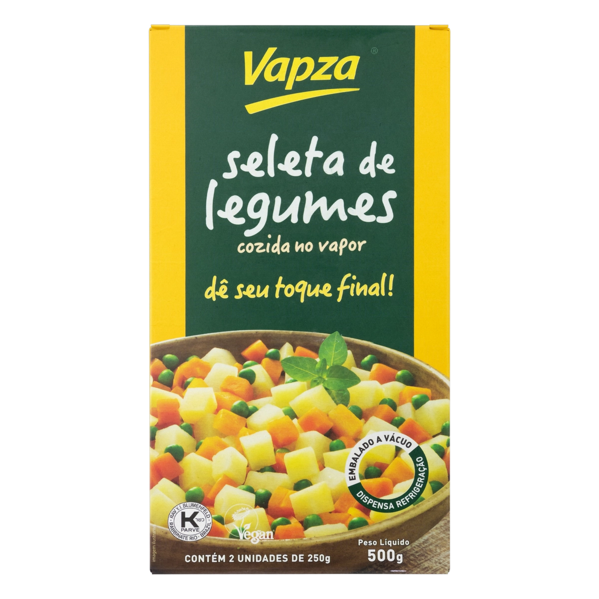 Seleta De Legumes Cozida No Vapor Vapza Caixa 500g 2 Unidades