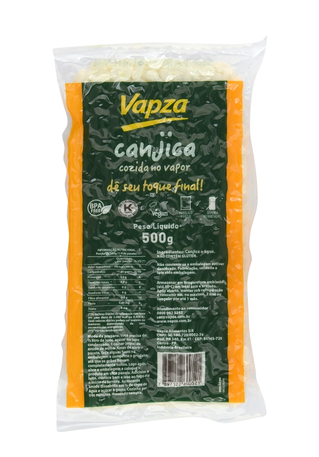 Canjica Cozida No Vapor Vapza 500g