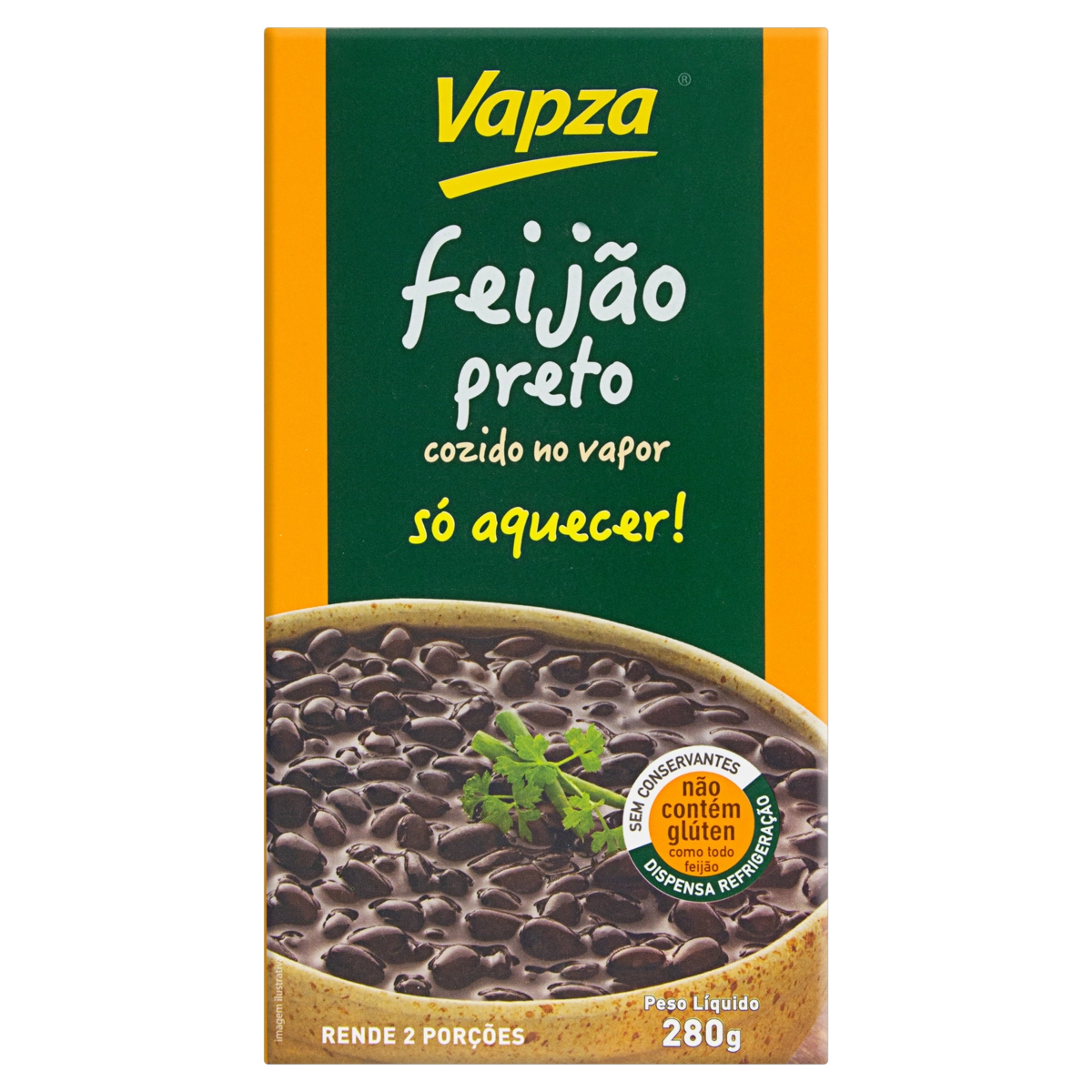 Feijão Preto Pronto Vapza Caixa 280g