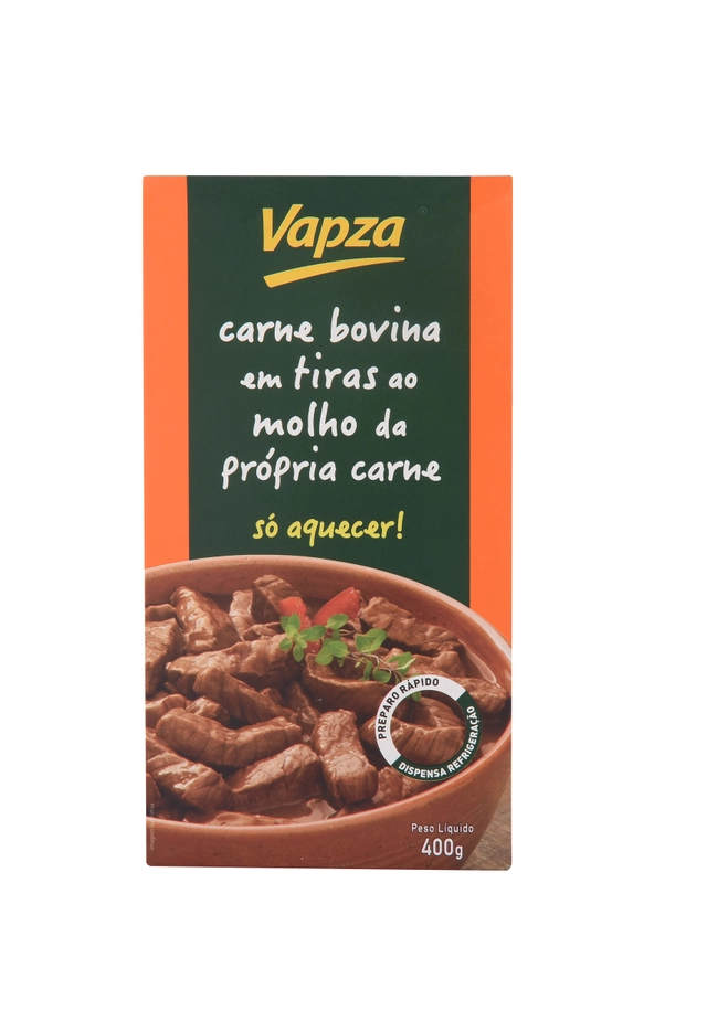 Carne Bovina Em Tiras Cozida Vapza 400g