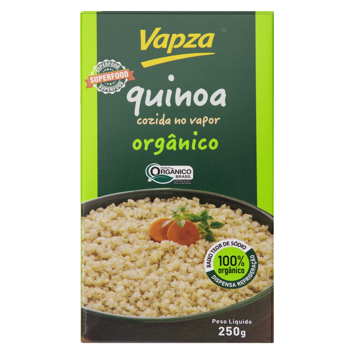 Quinoa Cozida No Vapor Orgânica Vapza Caixa 250g