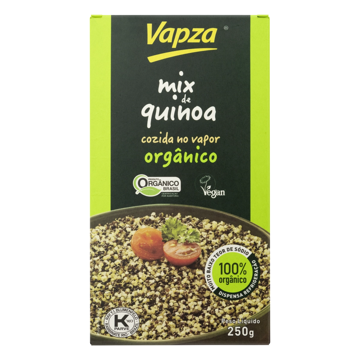 Mix De Quinoa Cozida No Vapor Orgânica Vapza Caixa 250g