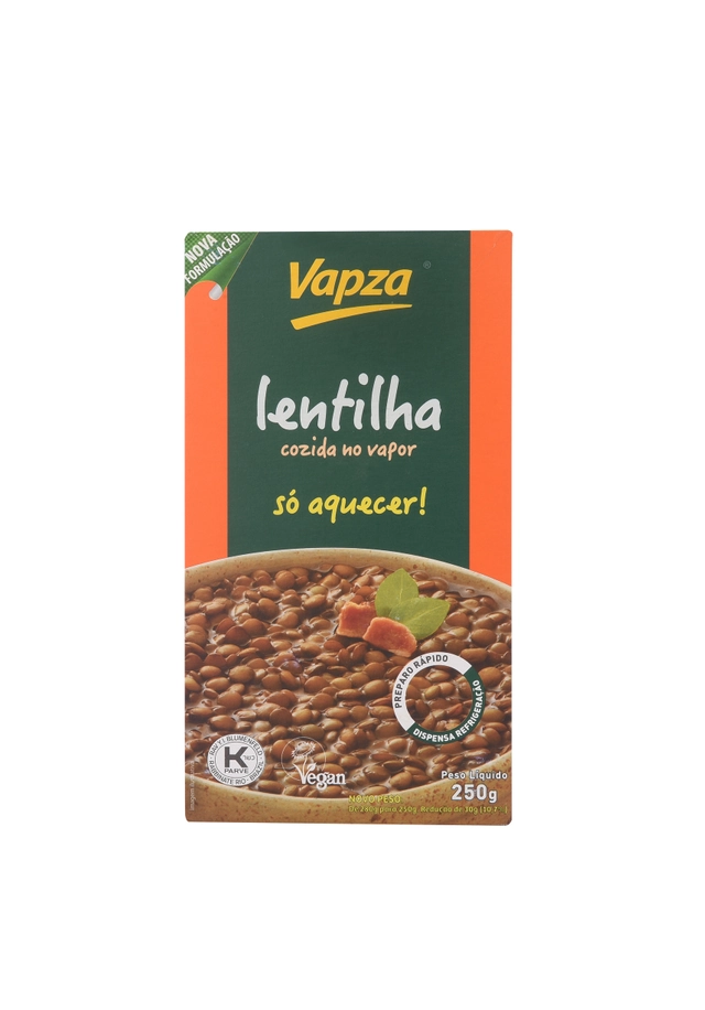 Lentilha Cozida No Vapor Vapza Só Aquecer Caixa 250g