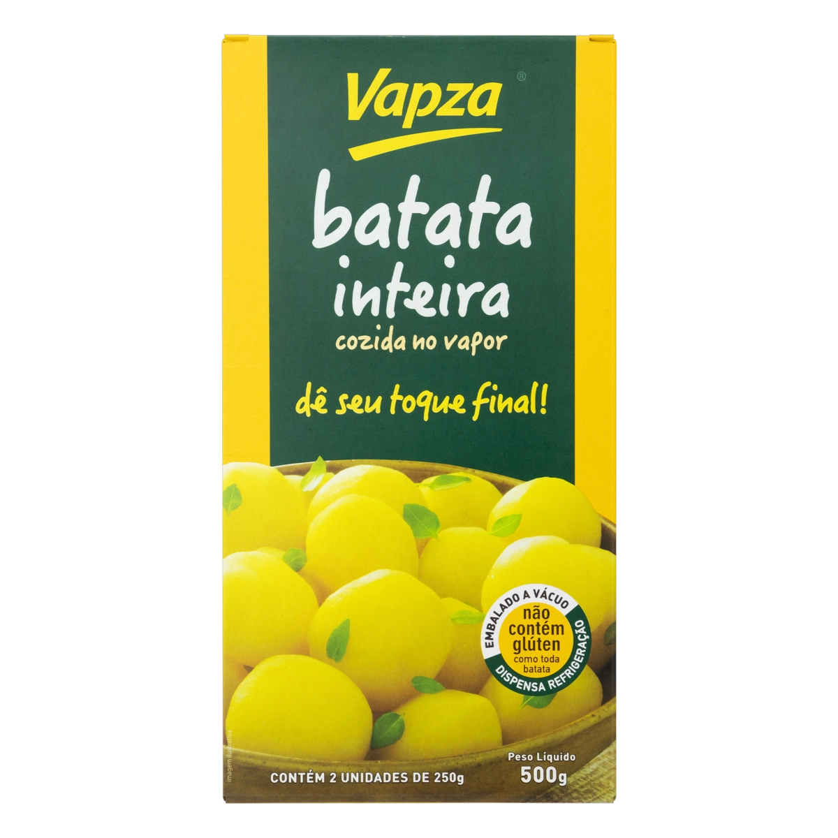 Batata Inteira Cozida No Vapor Vapza 500g 2 Unidades