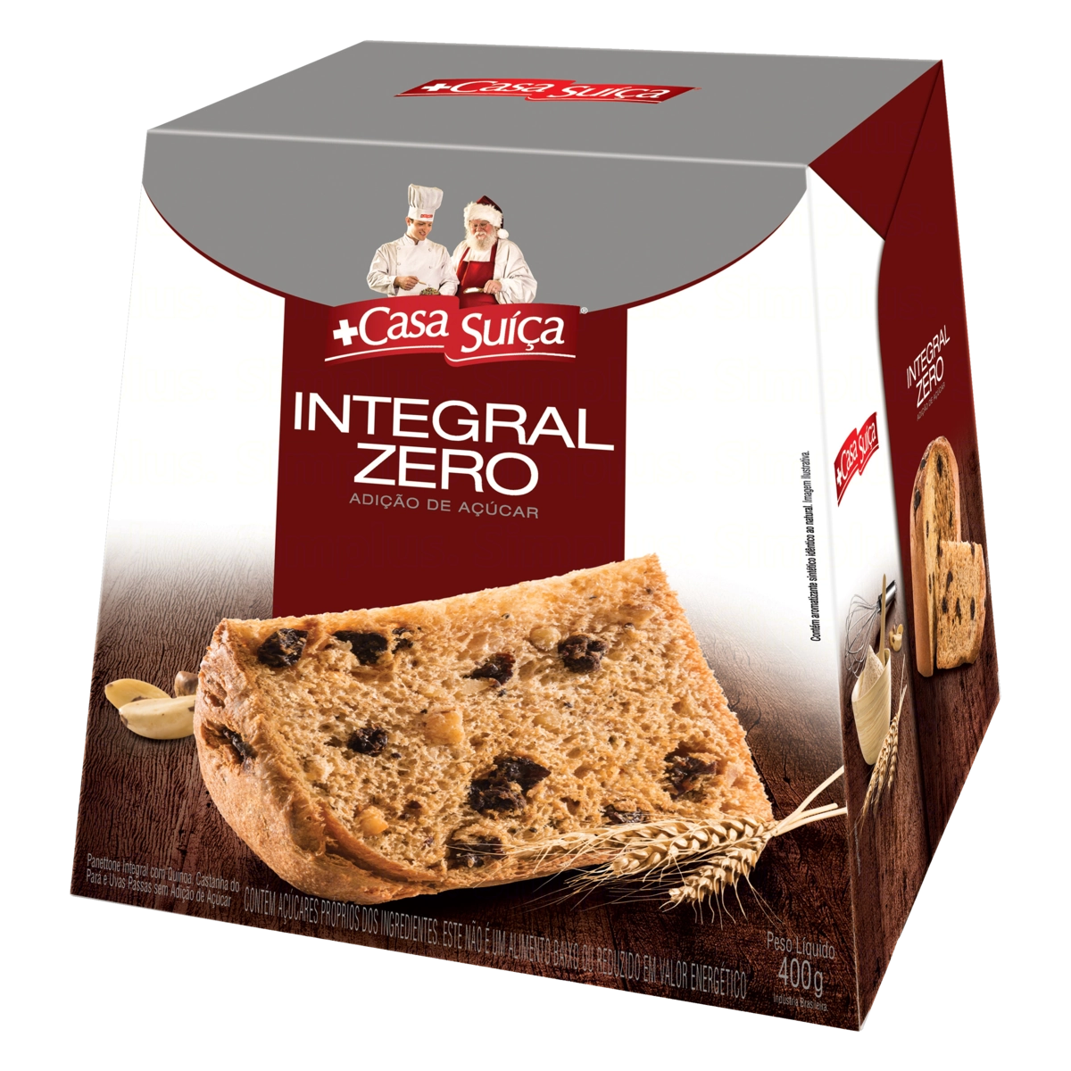 Panettone Integral Casa Suíça Zero Caixa 400g