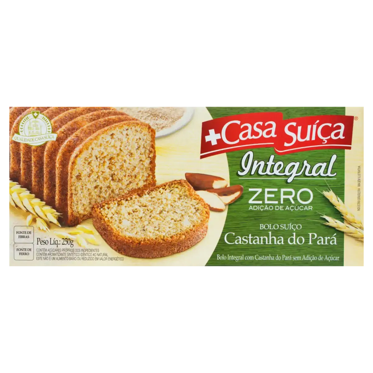 Bolo Suíço Integral Castanha Do Pará Casa Suíça Caixa 250g